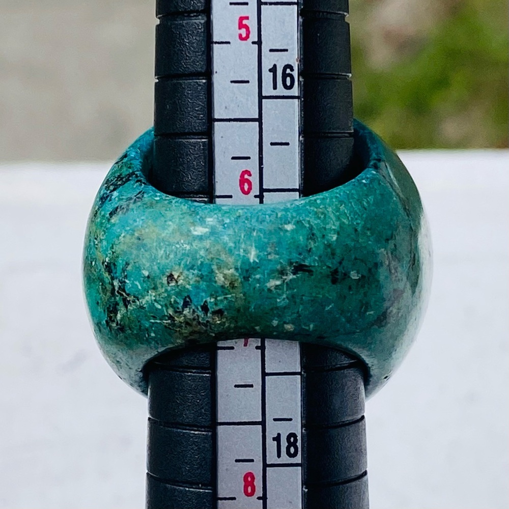 Large Solid Chrysocolla Stone Carved Faceted Wome… - image 4